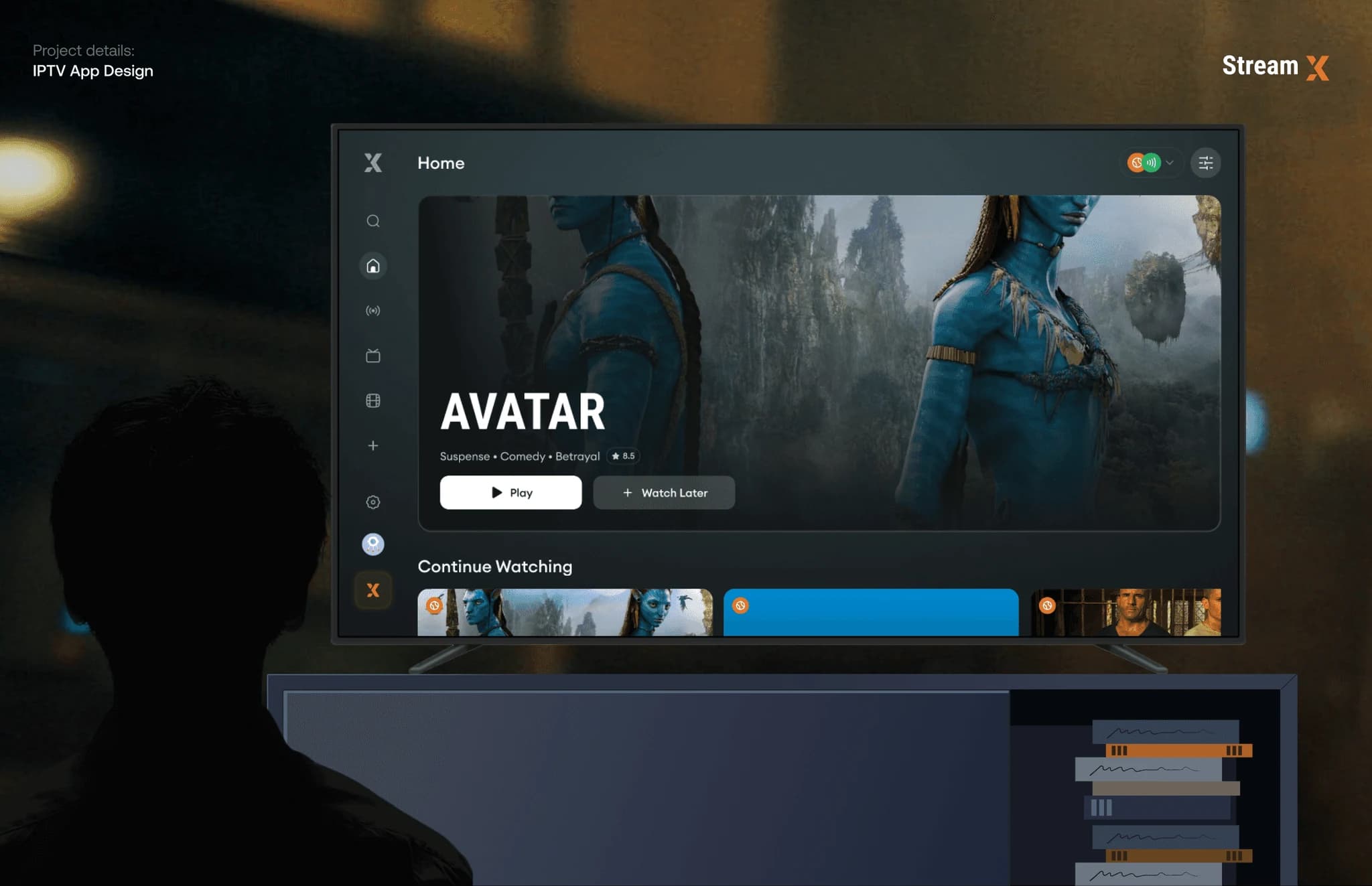 StreamX IPTV App Design for Apple Platforms