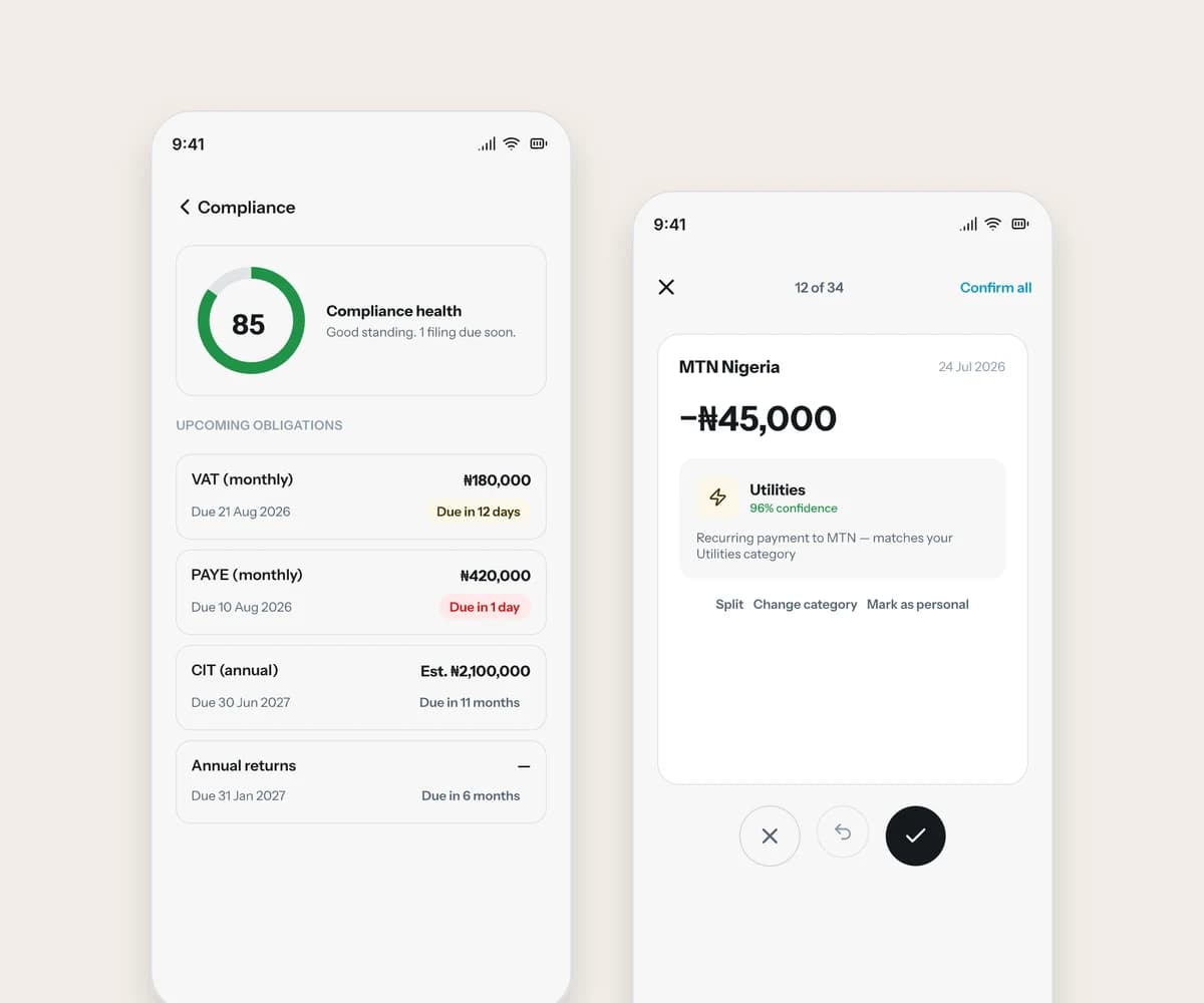 PayIQ compliance hub and transaction categorisation